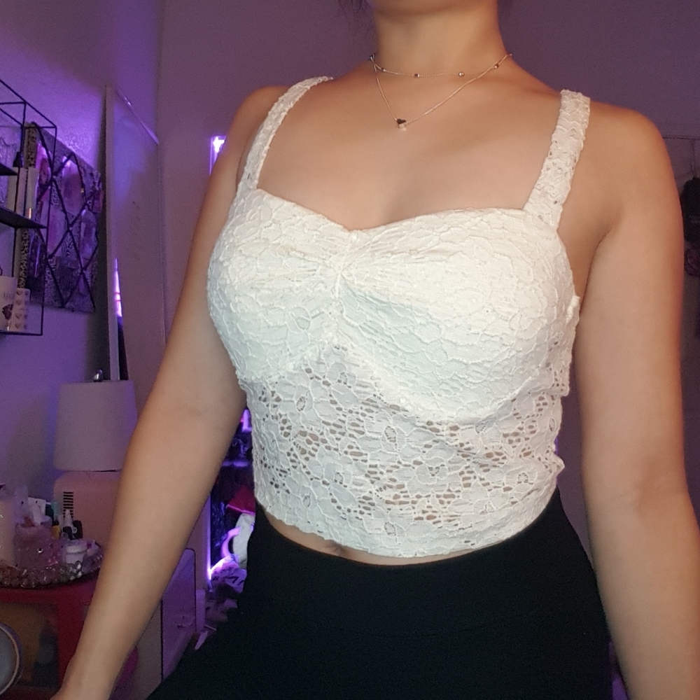 White lace top Size Small